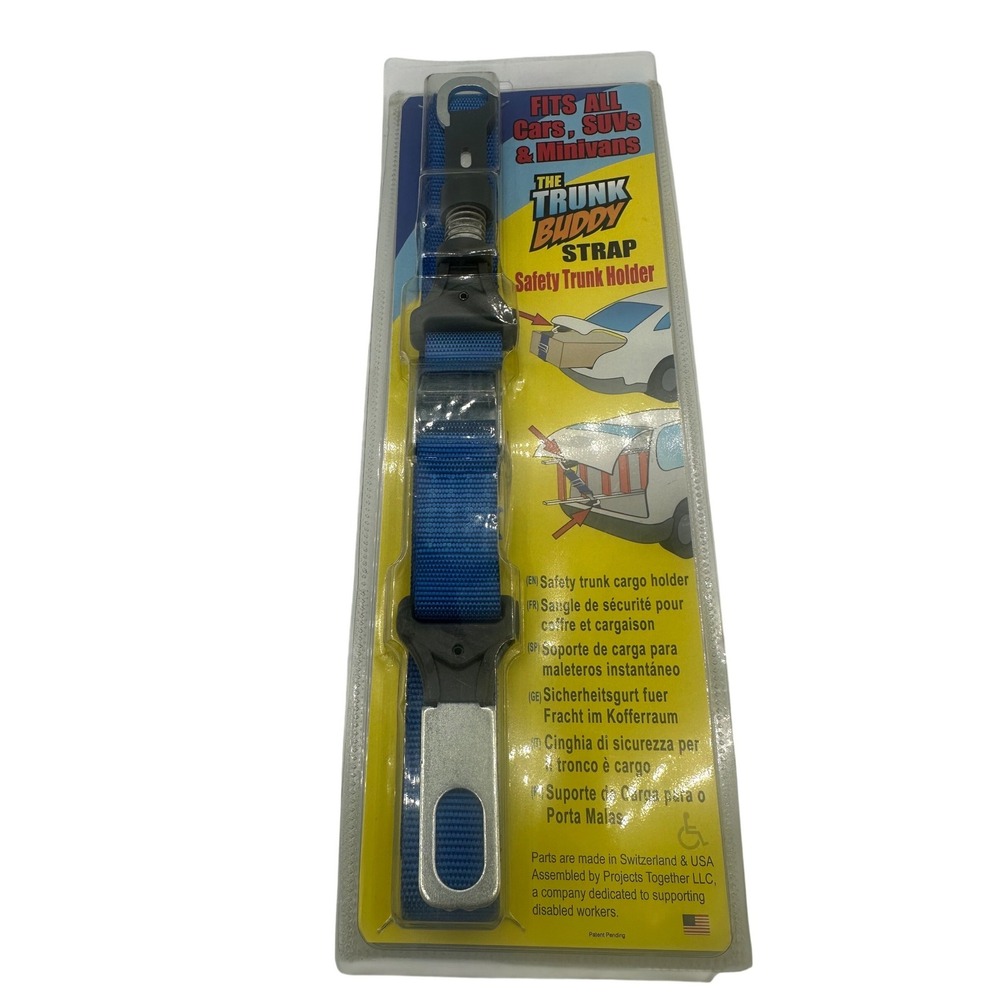 The Trunk Buddy Strap Safety Trunk Holder Blue T-100.K001 New Cargo Tie Down